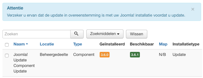 Joomla! ! Update Component Update