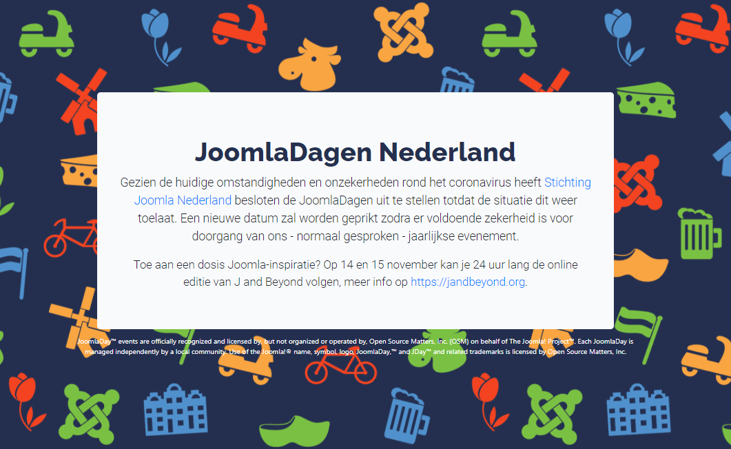 JoomlaDagen NL uitgesteld